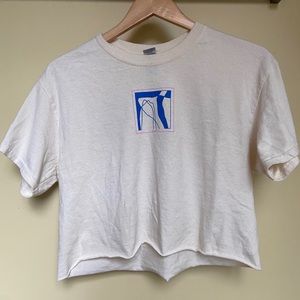 Screen Printed Cropped Graphic Tee
